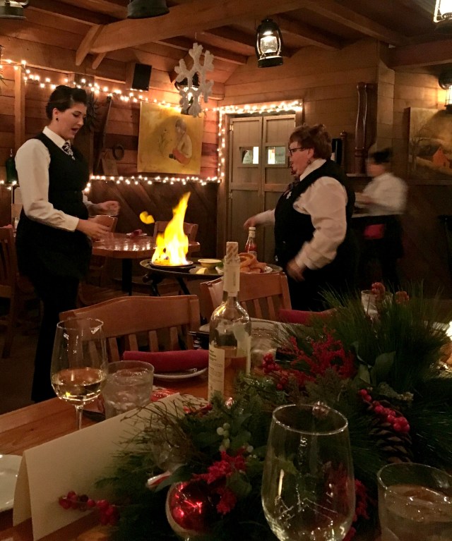 Log Cabin Steakhouse Saganaki, Galena, RebeccaWanderlusting